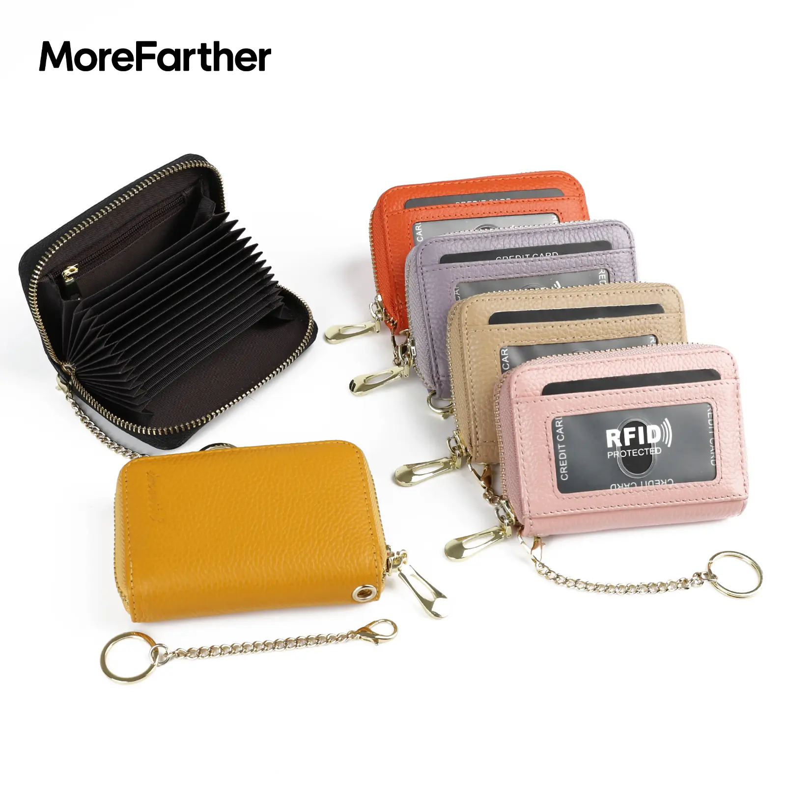 Women's  Leather Business Fashion Credit Card Holder - RFID Shielded Fashionable Wallet with Card Slot, Business Wallets Accessories for Women, Ideal Birthday Gift, Leather Card Organizer
