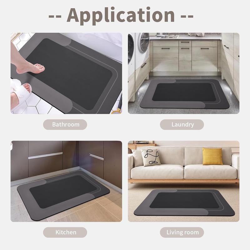 1pc super absorbent bathroom mat - quick drying, anti slip absorbent floor mat, soft and comfortable, suitable for bathrooms, showers, laundry rooms, bedrooms, living rooms, doorways, kitchens, printed design, machine washable, durable materials
