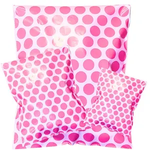 Pink Dot Poly Mailers | Self-Sealing, Waterproof & Tear-Resistant Envelopes | Bulk Packs of 25, 50, 100 | Sizes 6x9, 10x13 & 14.5x19 for Boutique Shipping