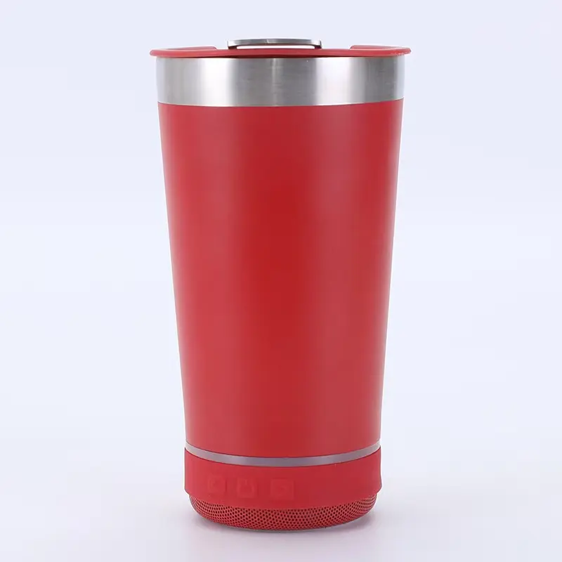 3th Bluetooth Insulated Tumbler with Speaker – 16 oz Stainless Steel Tumbler featuring a built-in rechargeable wireless speaker and multi-color LED lights; a perfect travel companion. boue tooth party bass deep Drinkware Flasks