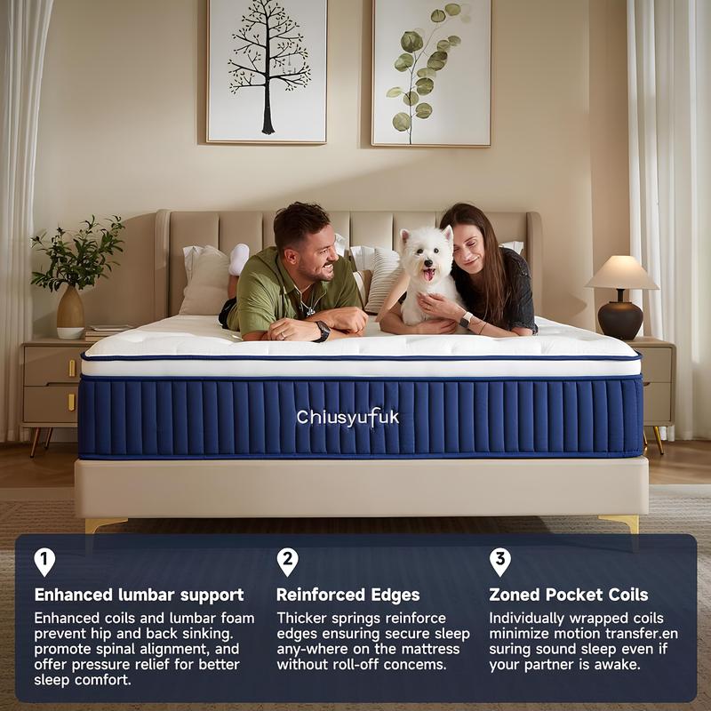 10 Inch Hybrid Mattress in a Box – Memory Foam & Springs, Medium Firm, Cooling Gel, Lumbar Support for Back Pain Relief & Guest Rooms 10 Inch Hybrid Mattress in a Box – Memory Foam & Springs, Medium Firm, Cooling Gel, Lumbar Support for Back Pain Relief & Guest Rooms