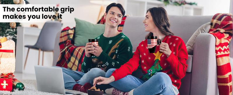 Pukomc Coffee Mug with Rotatable Wooden Handle Gift Boxes, Ceramic Leak-Proof and Scalding-Proof Cup, 16 Ounces Beverage Drinkware Glass Reusable Reuse Tumbler Washable, Best Gift Ideas for Men, Boyfrieds Gifts, Men Gifts