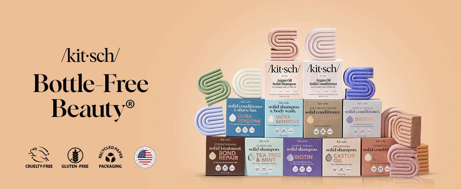 Kitsch Argan Oil Solid Shampoo Bar – Vegan, Natural, Made in USA, Paraben & Sulfate-Free, Repairs Damaged, Weak, Brittle Hair, 3.2 oz