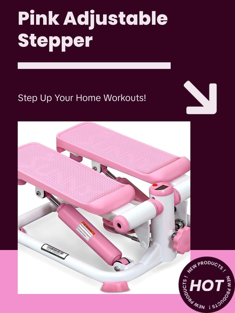 Mini Steppers for Exercise at Home, Stair Step Workout Machine with Resistance Bands, Full Body Cardio Equipment, Optional Smart Stepper with Sunnyfit App Connection