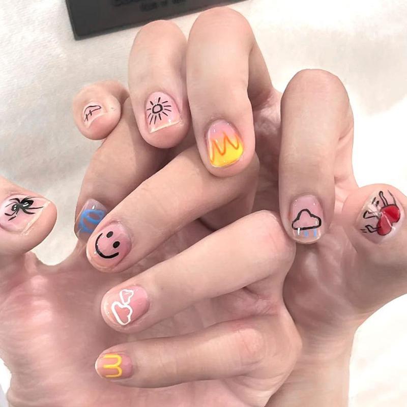 JPHYLL Acrylic Paint Pen for Nail Painting 1 Box DIY Quick Drying Dot Flower Hook Pen Water-based Solid Color Daily Use Nail Art Marker Pen Manicure Tool for Women & Girls