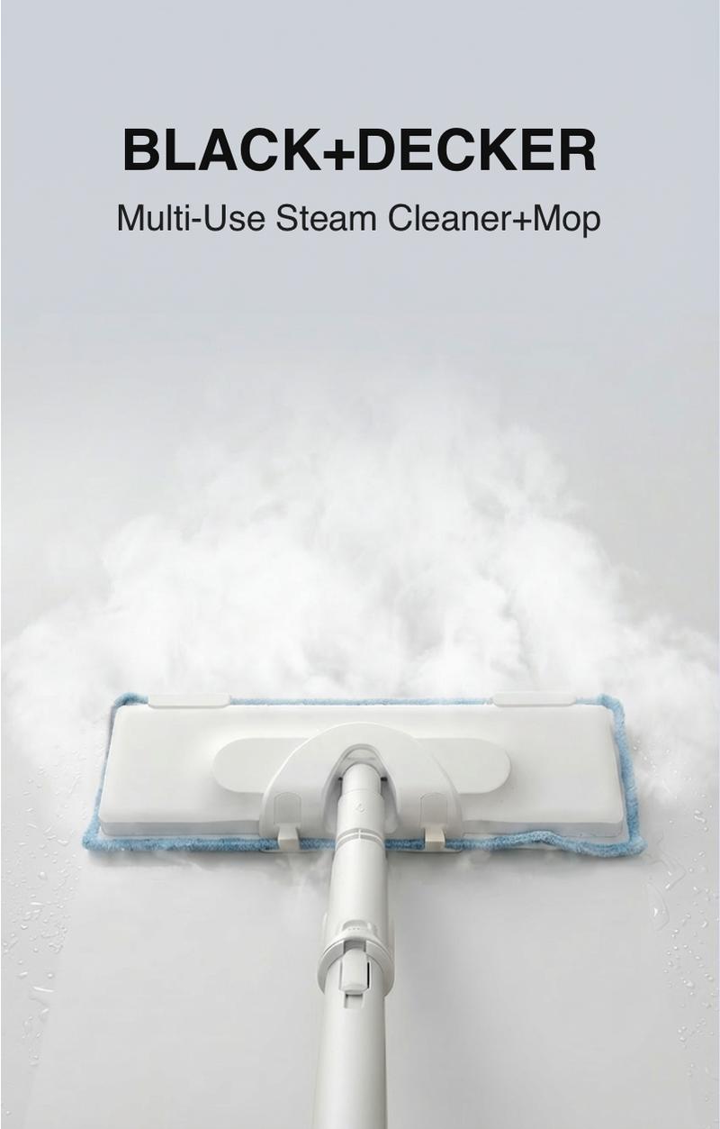 Black + Decker Multi-Use Steam Cleaner + Mop Combo - Versatile Cleaning Tool with Steam Function for Efficient Dirt Removal Black + Decker Multi-Use Steam Cleaner + Mop Combo - Versatile Cleaning Tool with Steam Function for Efficient Dirt Removal
