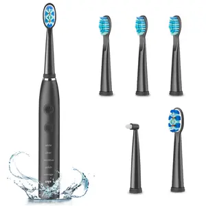 Sonic Electric Toothbrush, 5 Cleaning Modes, IPX7 Waterproof, 180-Day Battery Life, with 5 Brush Heads & Travel Case