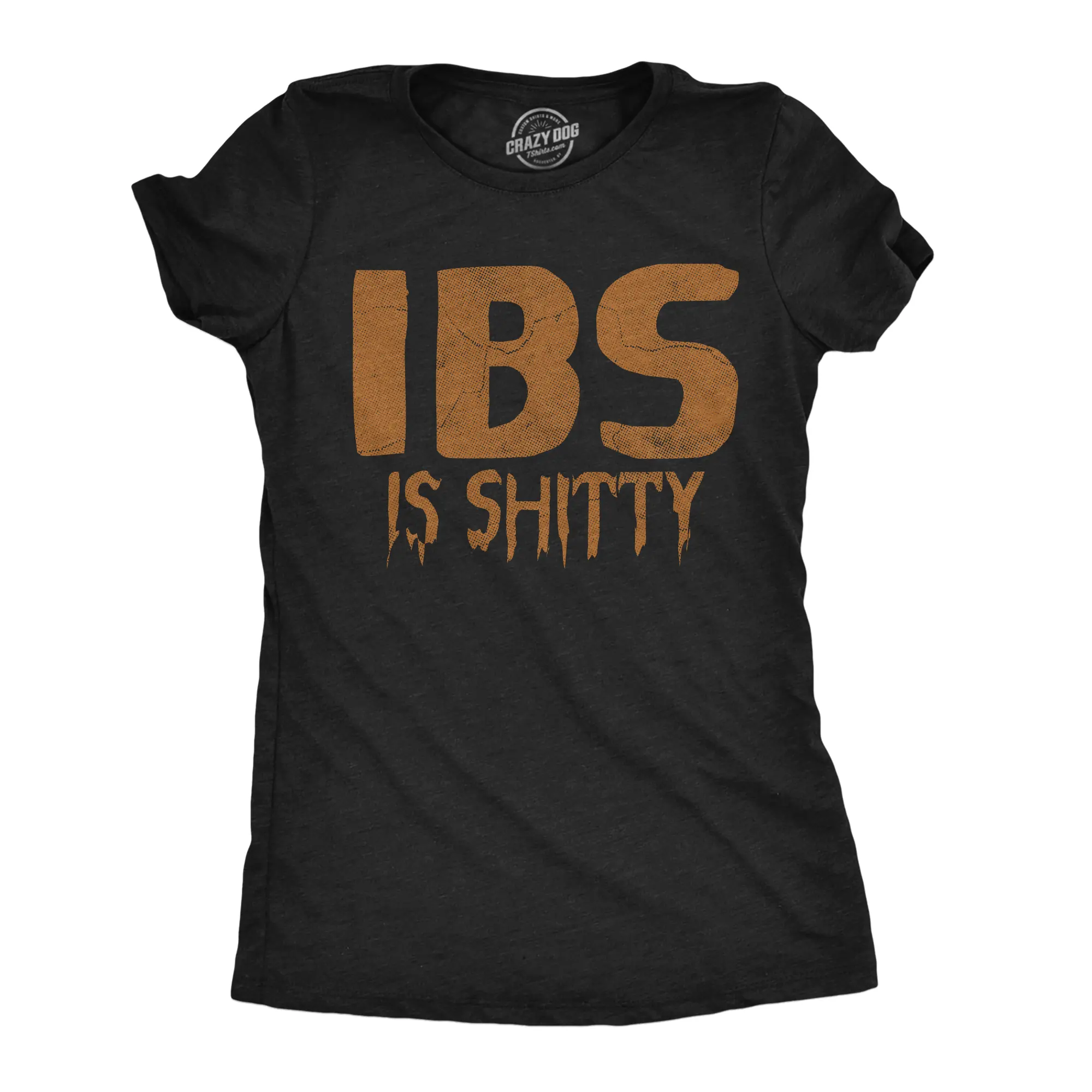 Womens Funny T Shirts IBS Is Shitty Sarcastic Poop Joke Graphic Novelty Tee for Ladies Funny Womens T Shirts Cute Vintage Fashion Casual Ladies T-Shirt Gift Sarcastic Tops for Women Funny Adult Humor Top Black -