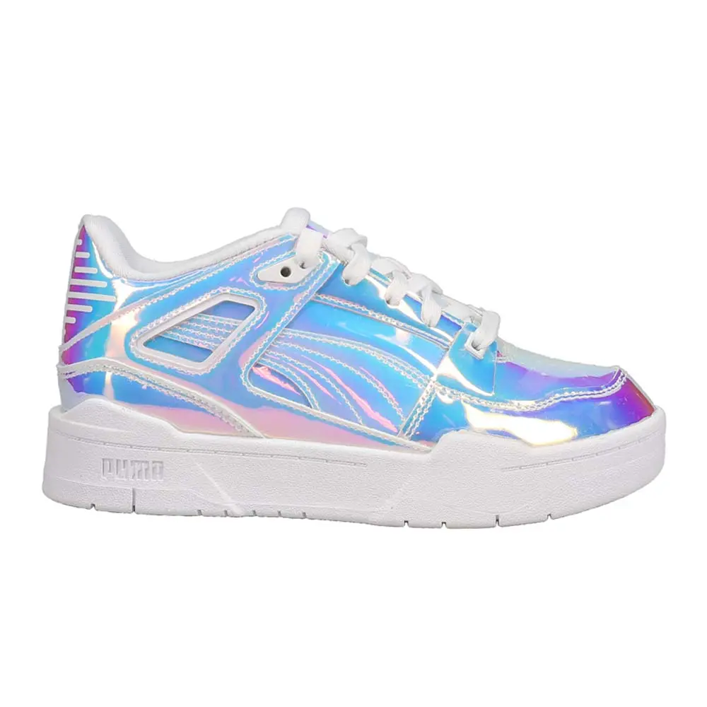 PUMA Womens Slipstream Iridescent Lace Up Sneakers Shoes Casual - White