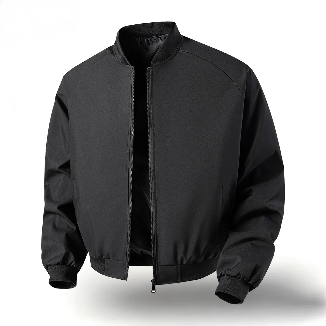 Men's Retro Long-Sleeve Plain Baseball Bomber Coat - American Style Lightweight Windproof Waterproof Fitted Streetwear Outerwear, Casual Daily Menswear, Classic Sporty Chic Top, American Style Men's Lightweight Jackets