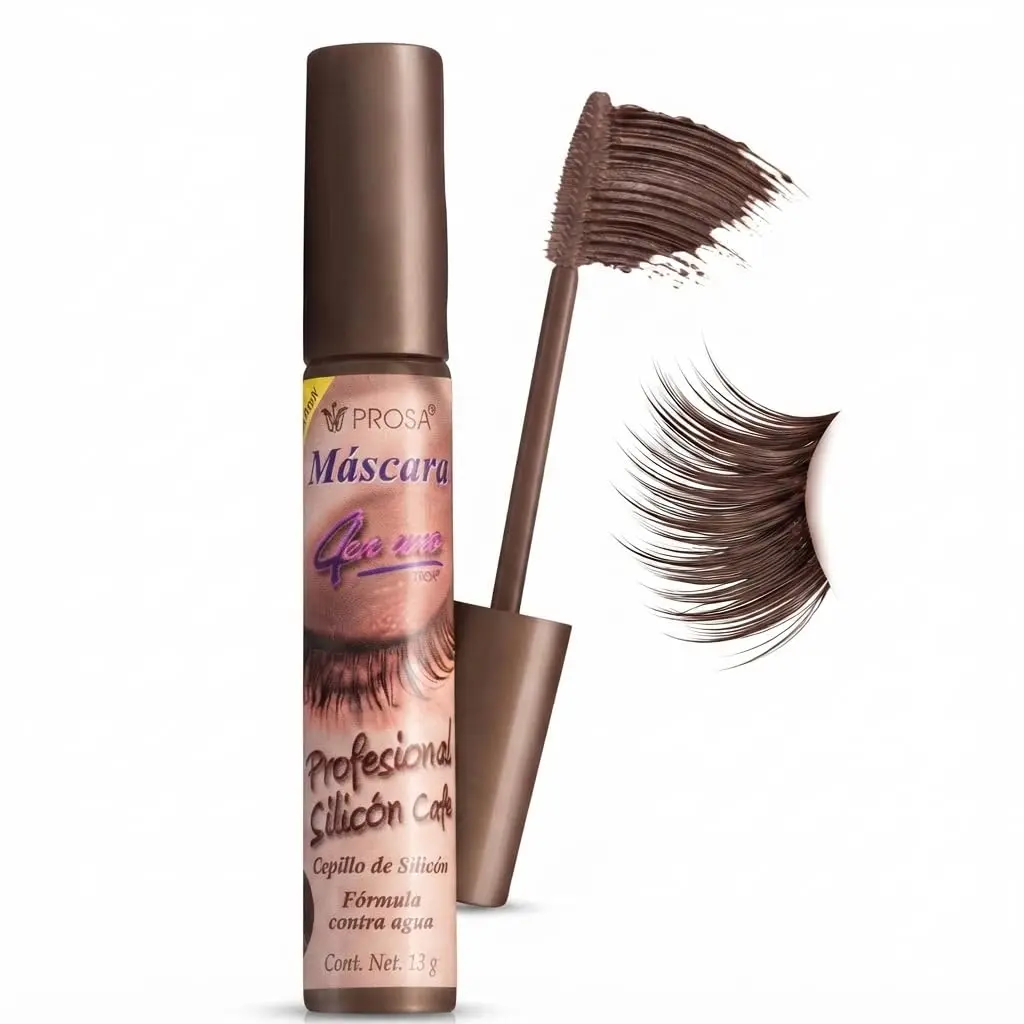 Prosa Cafe Professional Silicone Mascara - Waterproof Formula, Brown, 1.3g, Lengthening for Lashes