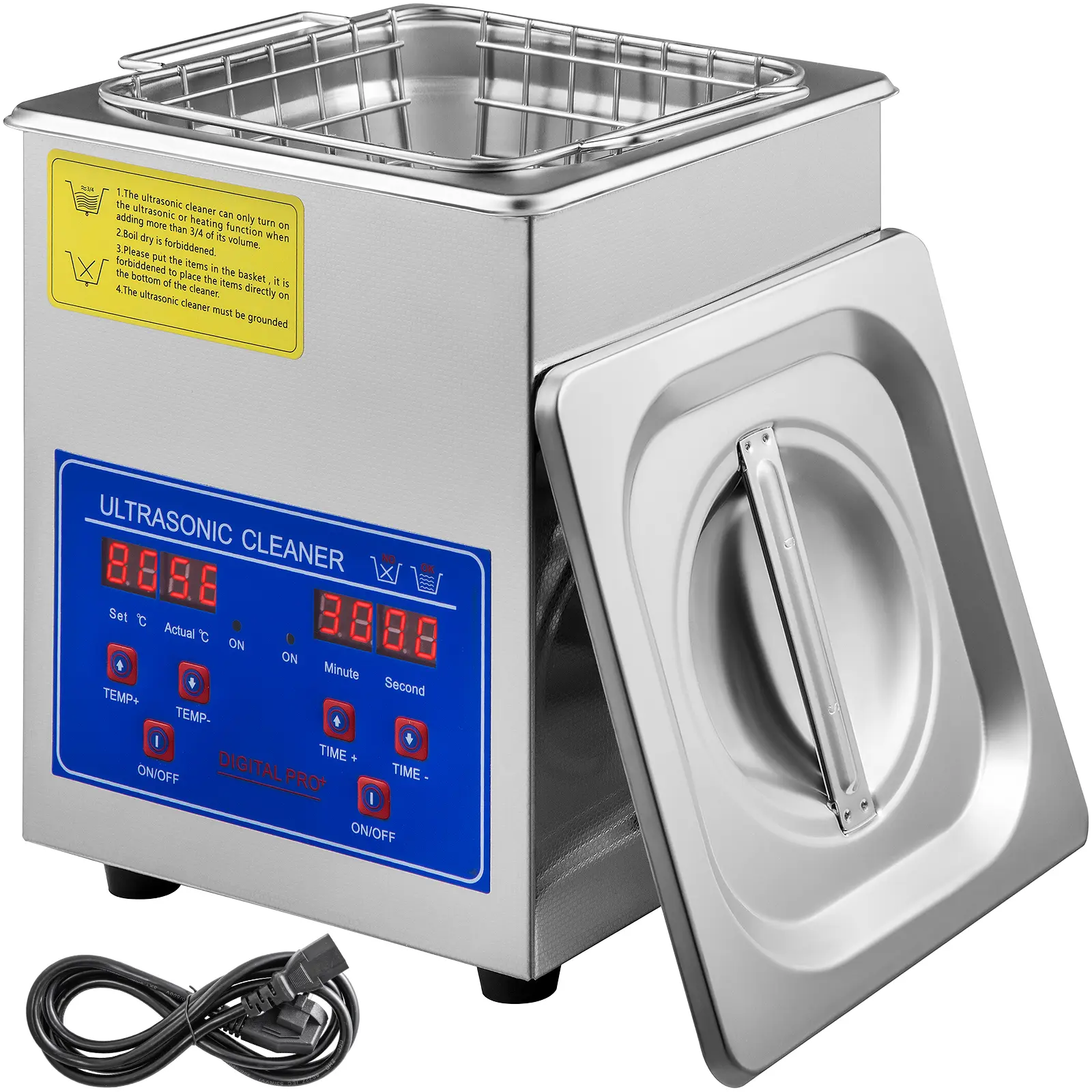 【summerfinds】VEVOR Ultrasonic Cleaner 2L Digital Ultrasonic Parts Cleaner with Timer 40kHz Professional 304 Stainless Steel Ultrasonic Cleaner 110V for Jewelry Watch Glasses Diamond Eyeglass Small Parts Cleaning
