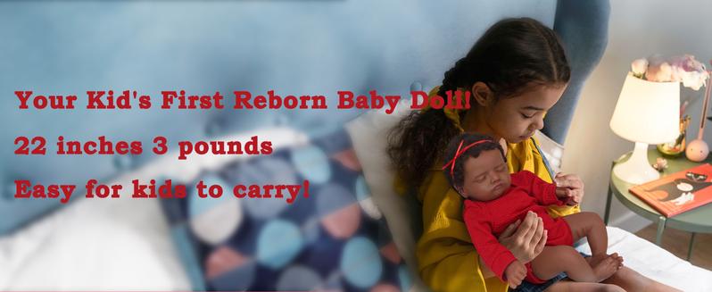 [WOOROY] Reborn Baby Doll - 20 In Black & Brown Skin & African American Skin Doll Rosalie, Soft Cloth Body, Short Curly Hair, Birthday & Christmas Gift for Kids 3+ Reborndolls