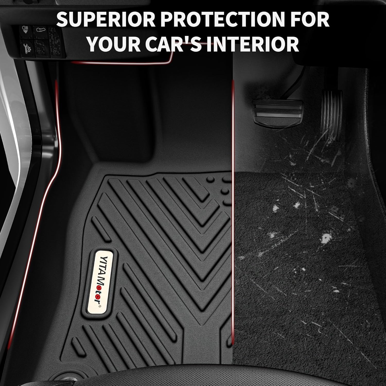 YITAMOTOR Custom Fit Floor Mats for Toyota Tundra 2014-2021 Crew Max Cab All Weather Protection Car Interior Kit