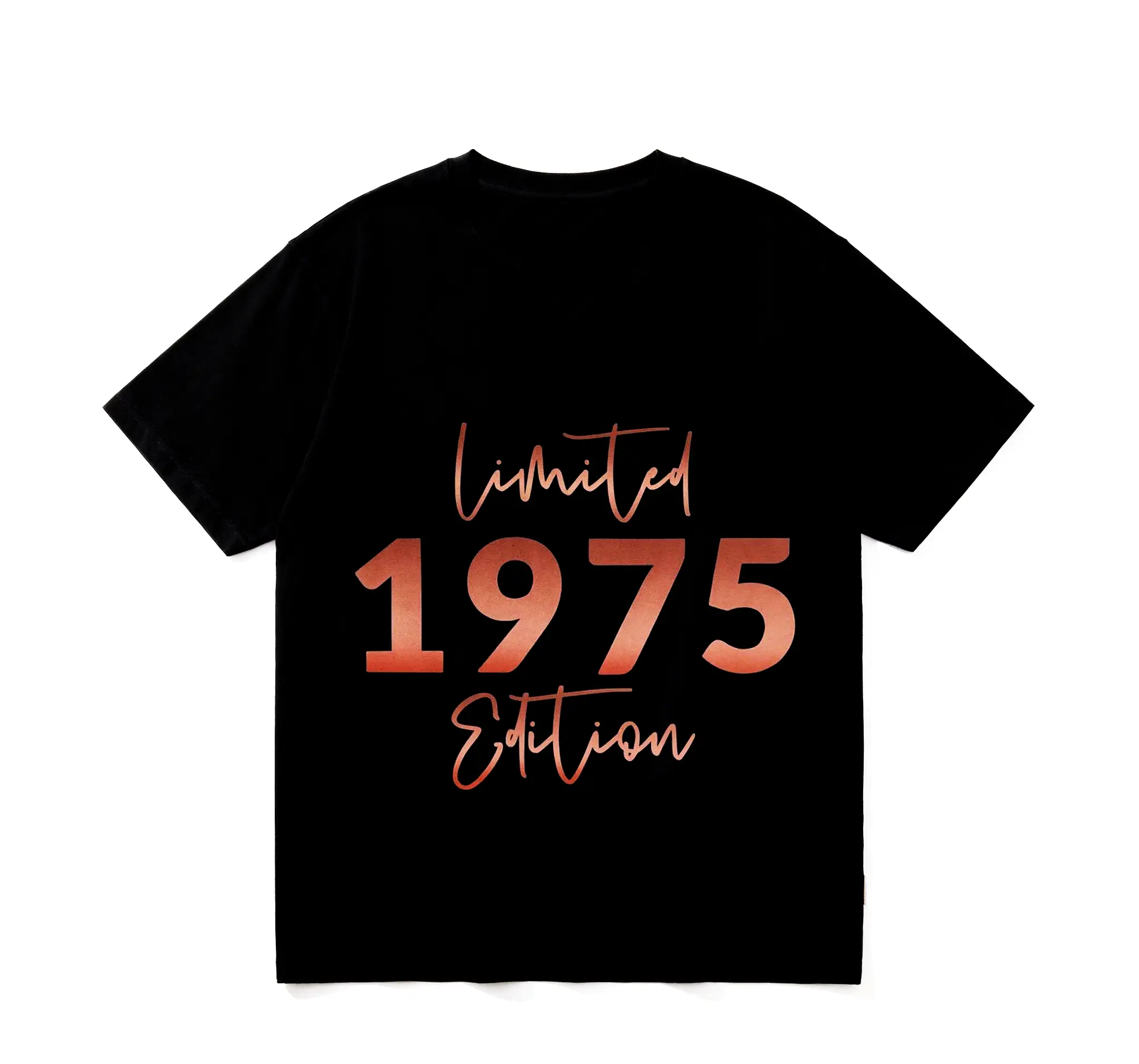 Women's Retro 1975 Limited Edition Pattern T-Shirt - Pure cotton bright red bold letter printed short sleeve crew neck casual top, loose machine washable spring and summer T-shirt, women's T-shirt, opaque fabric, suitable for all seasons