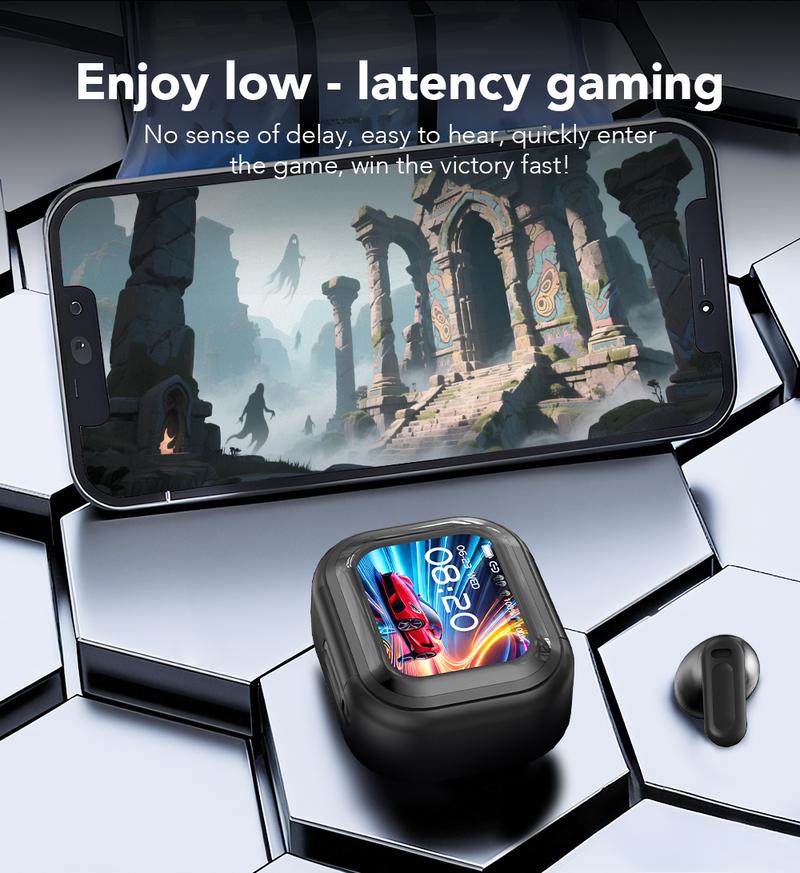 HTC NE20 Bluetooth 6.0 Earphones LED Display High Fidelity Waterproof Wireless Earphones | Suitable for Office, Sports, Study and Audio Calls | Built-in Microphone | Earphones  | AI Translate