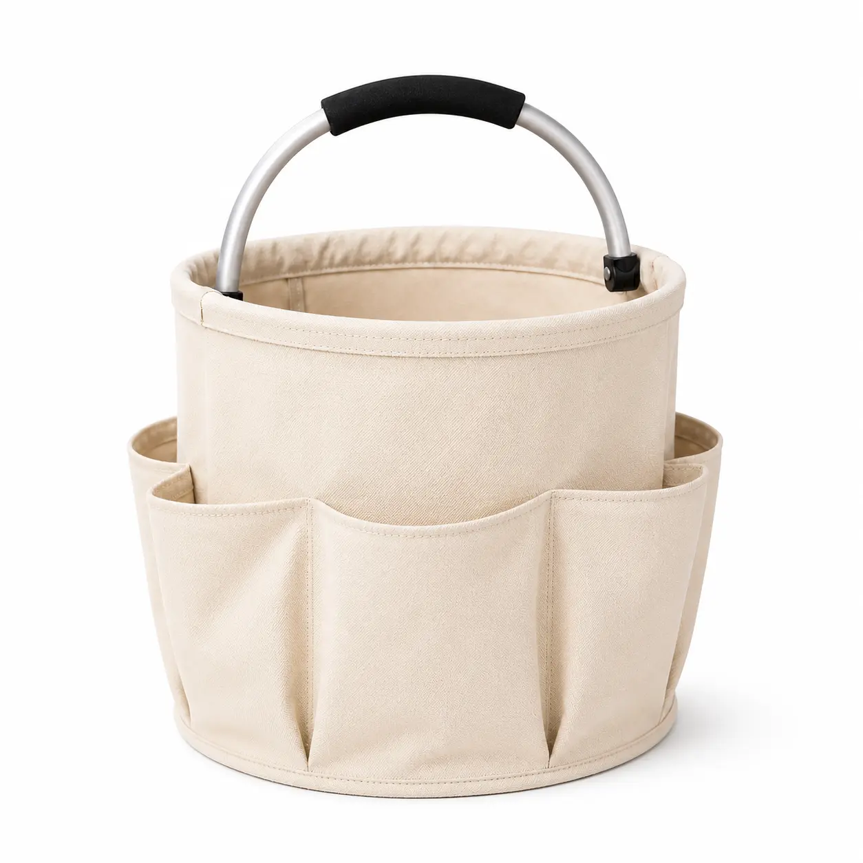 Large Multi-Pocket Aluminium Heavy-Duty Foldable Outdoor Storage Basket with Handle - Canvas Organizer Tote for Camping, Car Trunk Storage, Everyday Convenience, Portable