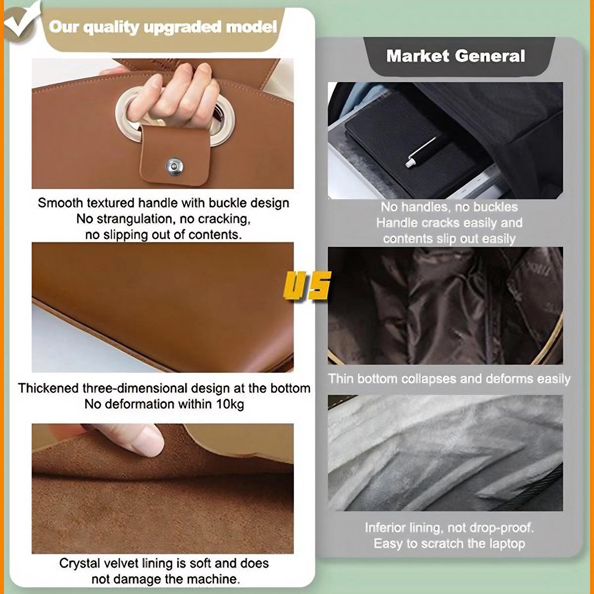 SSYERT 2 in 1 Leather Laptop Tote Bag 14 & 16 inches for Women with Clutch Inner liner bag, Waterproof Leather for Laptops and iPad Cases, Work Tote Bag Purses for Women, Computer bag for Work, Office, Casual