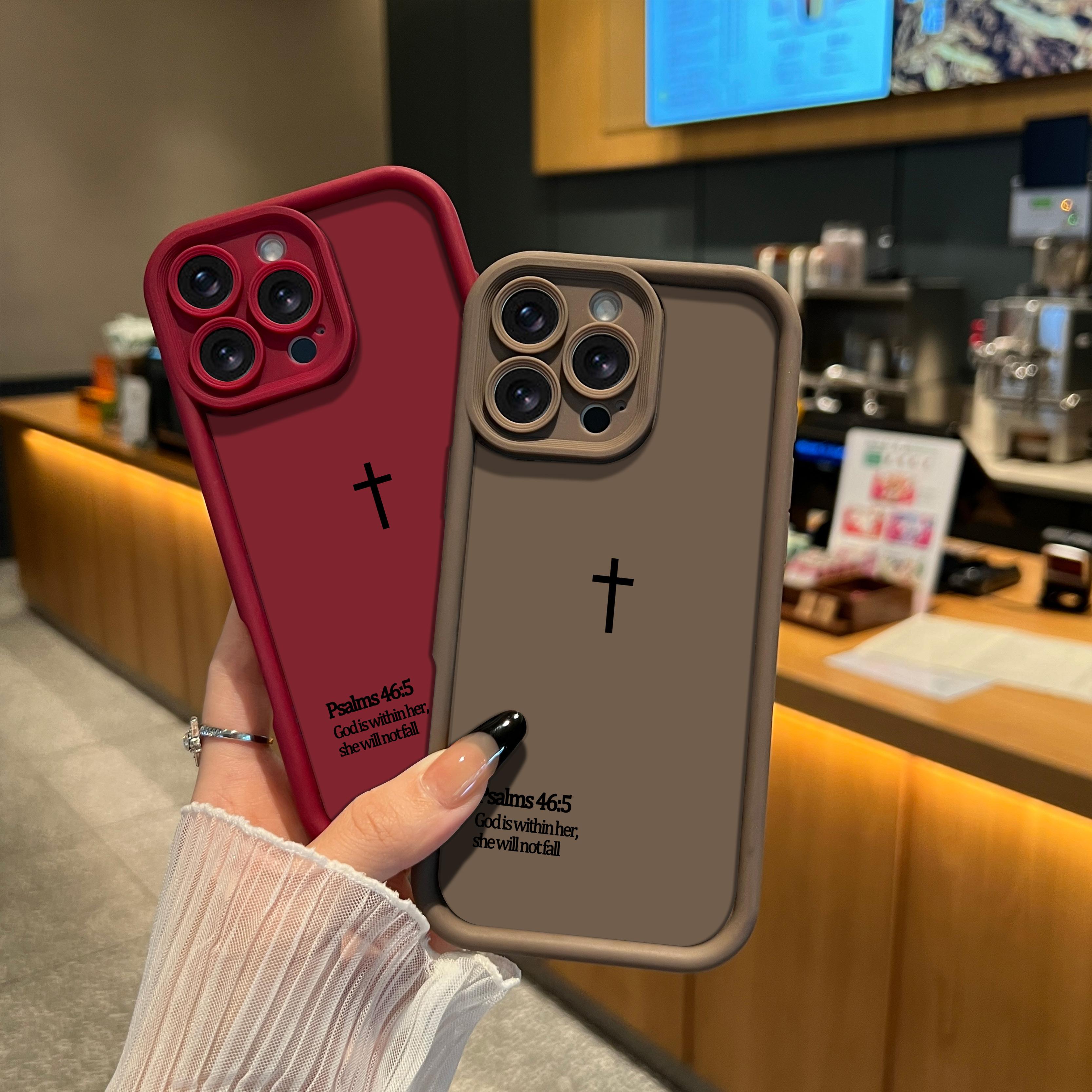 Cross Minimalist Psalms for iPhone Samsung Galaxy Case iPhone 17Pro Max Air 16E 15Plus 14 13MINI 12 11 XR XS S26 25 24 23 22 21 Phone Case,Protective Silicone Cover,Protection Durable,Shockproof Drop, Faith, Jesus, God, Advanced Anti-Scratch Silicone.HY45