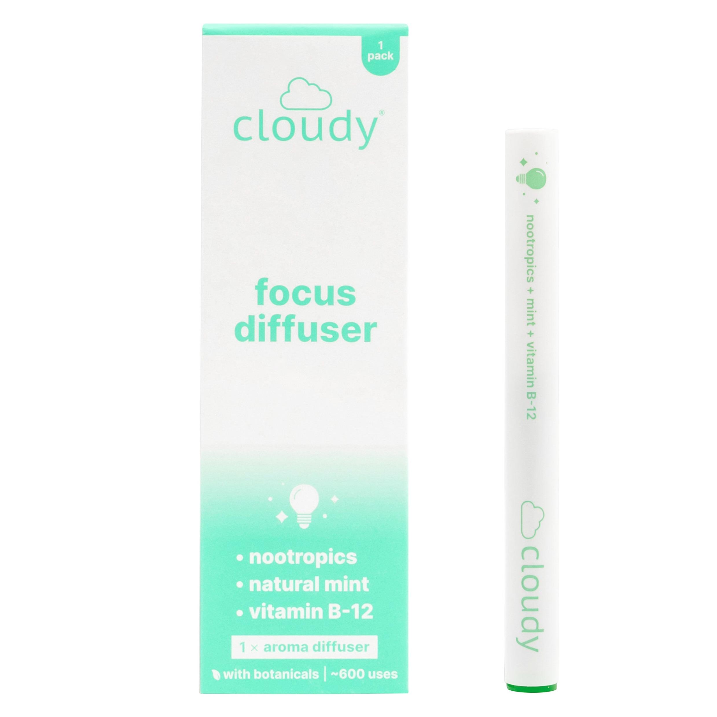 Cloudy Focus Diffuser Pen - Natural B12 and Mint Extracts Mental Clarity and Energy Support Stick Solution