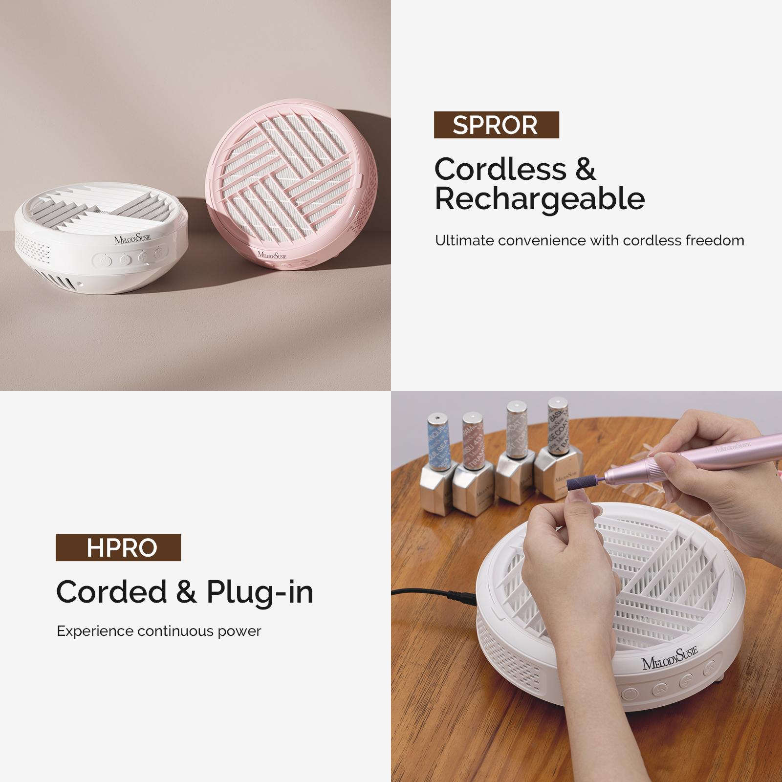 MelodySusie HPro, SProR Nail Dust Collector with Reusable Filter, Powerful Vacuum Fan Vent Dust Collector Extractor Electric Dust Suction Machine