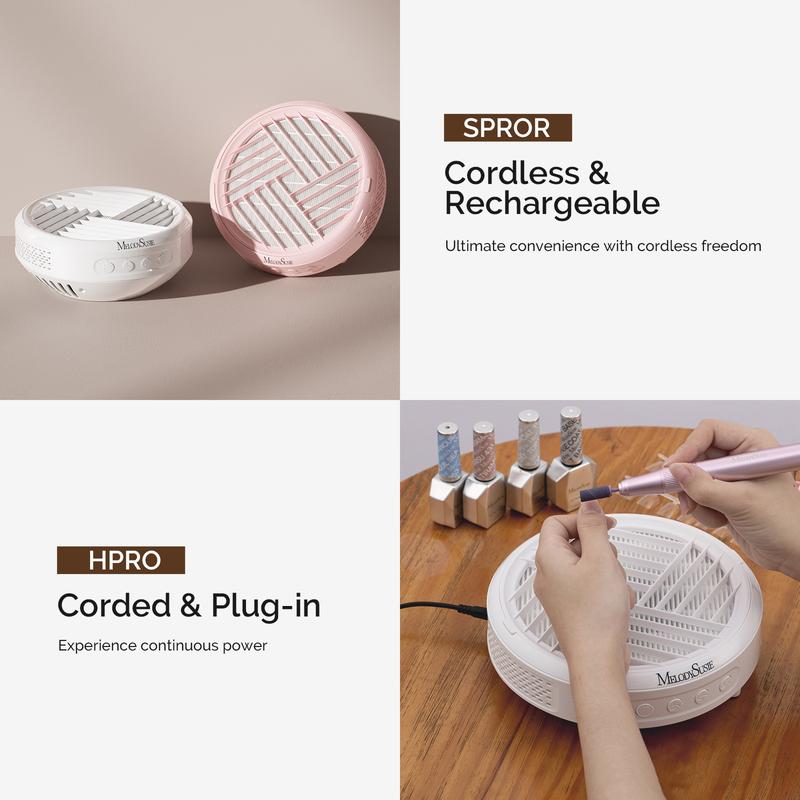 MelodySusie HPro, SProR Nail Dust Collector with Reusable Filter, Powerful Vacuum Fan Vent Dust Collector Extractor Electric Dust Suction Machine