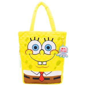 Whatever Makes You Happy Spongebob Quilted Nylon Oversized Tote Bag