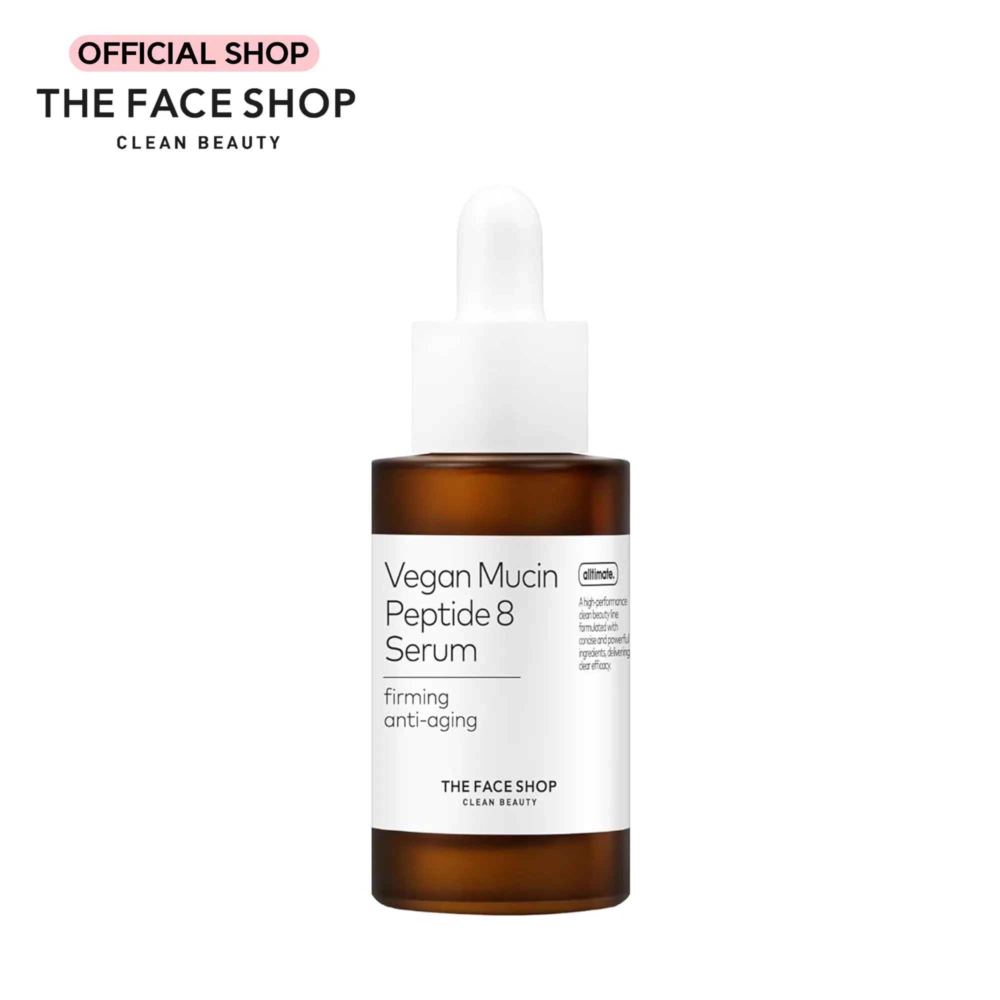 [THE FACE SHOP] Alltimate Vegan Mucin Peptide 8 Serum (30ml) - Anti-aging & Hydrating Serum with Glutathione for Smooth, Radiant Glow Skin l Dermatologically tested l Fragnance-Free l Fast Absorbing l Korean Skincare