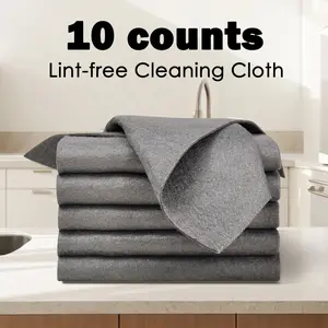 10 Counts Thickened Magic Cleaning Cloth, Microfiber Streak Free Cloth, Reuseable Magic Fiber Towels Rags, Cleaning cloths with multipurpose use, miracle cloths for glass, kitchen and vehicle windows.