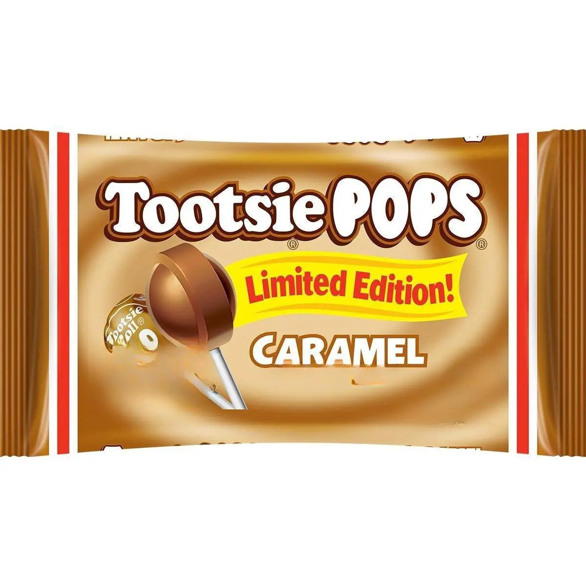 Tootsie Pops Limited Edition Individually Wrapped Single Flavor Lollipops with Tootsie Roll Center, Caramel, 12.6 Ounce Valentines Day