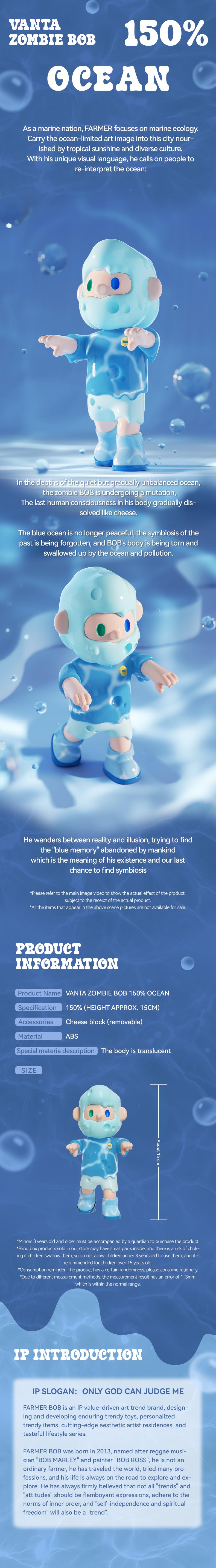 [FINDING UNICORN] 【Live Unboxing】FARMER BOB BOB VANTA ZOMBIE BOB 150% Ocean Series Collection Figurine Toys for Modern Home Decor, Collectible Art Toy Cute Figures Desktop Ornament Collectible Toys Birthday Gifts