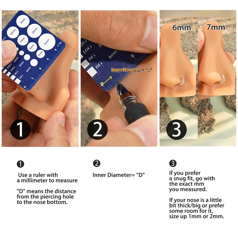 Oufer Christmas 20G/18G AAAAA+ Grade CZ Hinged Segment Nostril Nose Ear Cartilage Piercing Hoop Ring 316L Stainless Steel 5mm-12mm Vintage Body Jewelry with 11 Clear CZ Stones for Nose Conch Helix Lobe Tragus Piercings