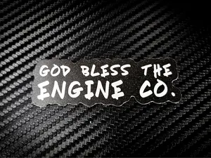 Firefighter God Bless The Engine Co Sticker Set - Includes Two 1"x3" Decals for Helmets & Lockers