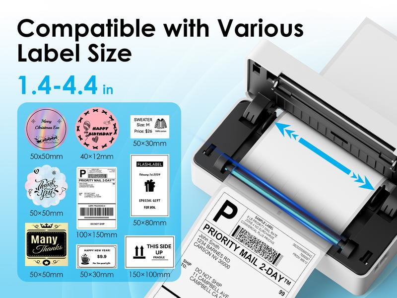 KNAON Shipping Label Printer Bluetooth Thermal Label Printer,Compatible with USPS, Amazon, Shopify, iOS/Android/Windows/Mac