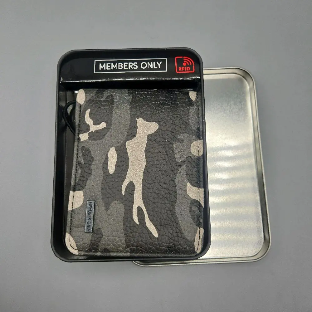 Members Only Bifold Men's Wallet RFID Blocking Protection Camouflage Print Multicolor Secure Storage