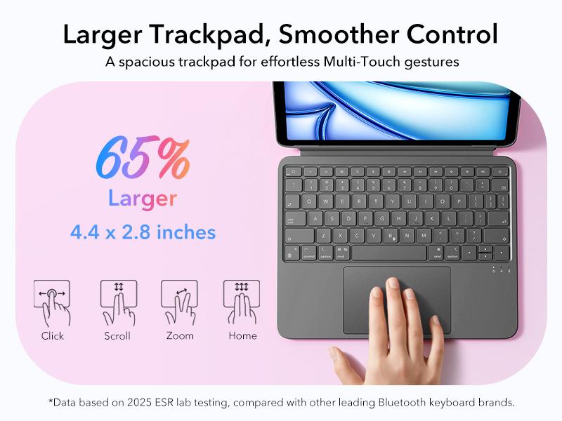 ESR iPad 11th(A16) 2025/10th Gen Flex Keyboard Case, Ultra-Light Magnetic Detachable Keyboard for iPad 10.9" with Writing/Viewing Modes, Larger Precision Trackpad Adjustable Stand ESR iPad 11th(A16) 2025/10th Gen Flex Keyboard Case, Ultra-Light Magnetic Detachable Keyboard for iPad 10.9" with Writing/Viewing Modes, Larger Precision Trackpad Adjustable Stand