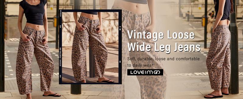 UTCOCO Y2K Vintage Women’s Stretchy Mid-Rise Barrel Jeans | TikTok Baggy Boyfriend Wide Leg Cropped Denim