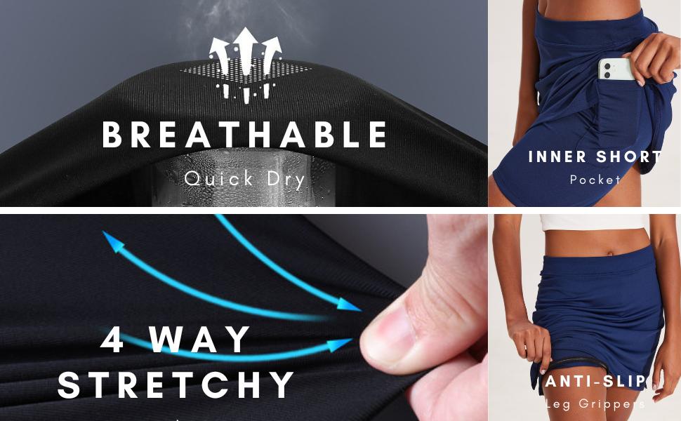 Summer Women's Athletic Skorts Lightweight Golf Skirts Inner Shorts Pocket Tennis Running Workout Sports Skorts Summer Women's Athletic Skorts Lightweight Golf Skirts Inner Shorts Pocket Tennis Running Workout Sports Skorts