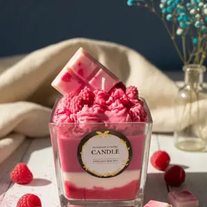 Raspberry white chocolate sorbet soy wax candle