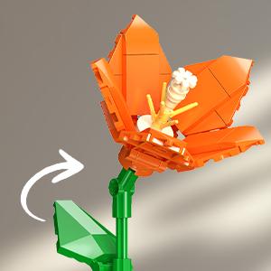 Flower Bouquet Building Set 13 Flowers with Adjustable Petals & Green Leaf Accents, Rose Plant, Decorative Ornaments & Magnetic Blocks, Home Decor for Adults, Boys & Girls 8+ Flower Bouquet Building Set 13 Flowers with Adjustable Petals & Green Leaf Accents, Rose Plant, Decorative Ornaments & Magnetic Blocks, Home Decor for Adults, Boys & Girls 8+