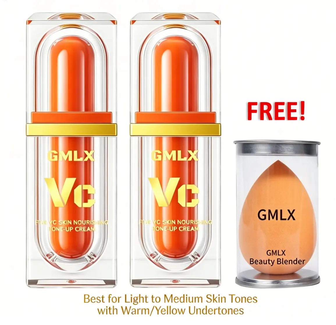 GMLX Quintuple Vitamin C Tinted Moisturizer Brightens  Reduces Wrinkles Provides Isolation for Effortless Makeup Natural Beauty Enhancement  daily radiant
