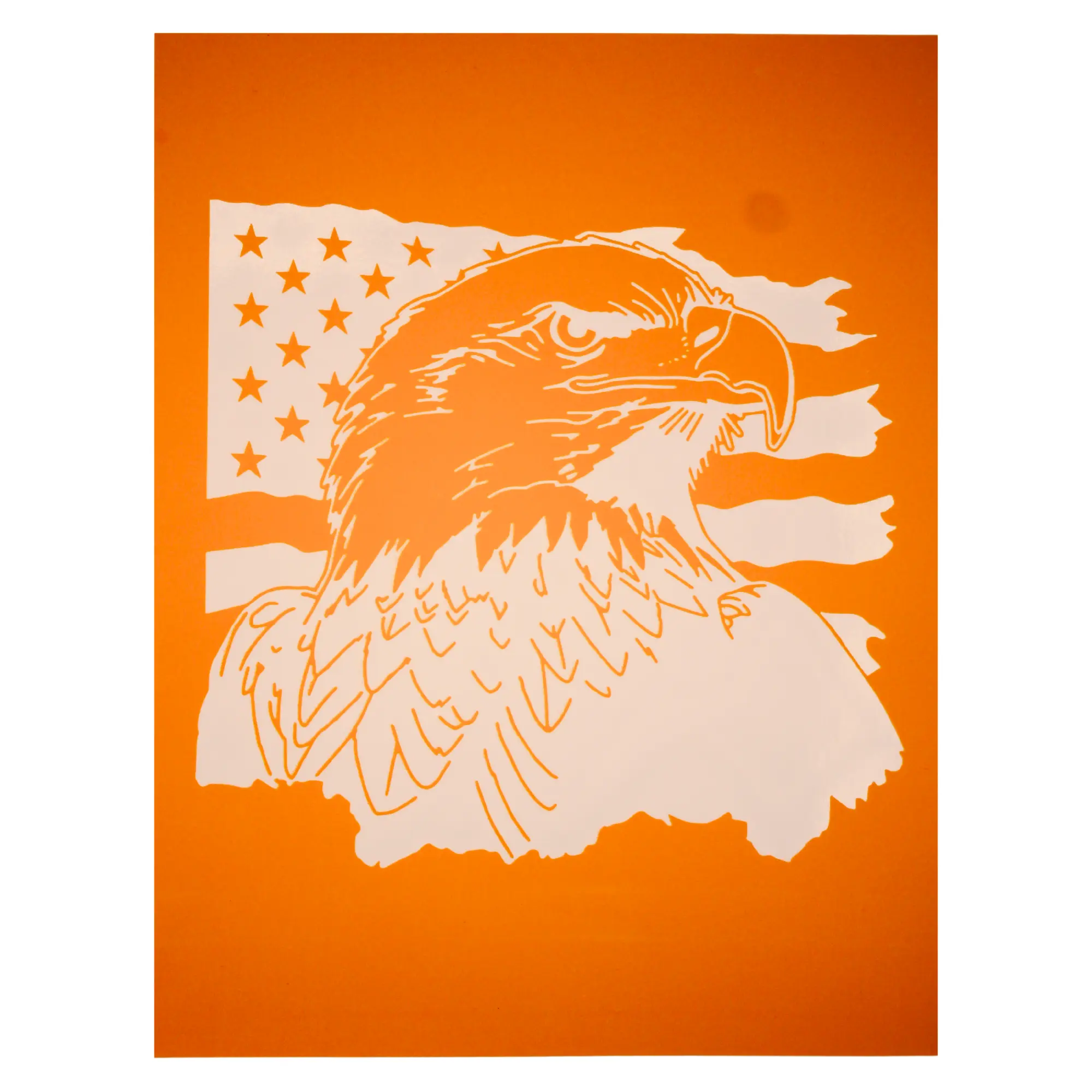 Torch Paste Stencil | Eagle & American Flag | Reusable Adhesive Mesh Stencil