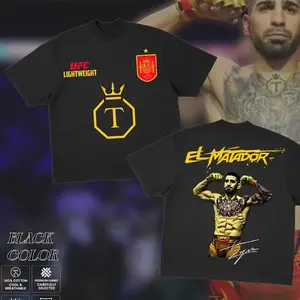 Ilia Topuria El Matador T-Shirt, Retro Lightweight Champion Tee, Iconic Fighter Graphic Shirt, Heavy Cotton Streetwear Tee, Gift for Men & Women, Fashion Cotton, Full Sizes, For Men, For Women