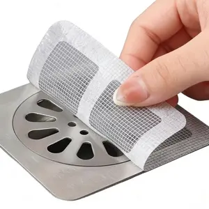 Disposable Shower Drain Cover Hair Catcher 12PCS Pack Mesh Stickers for Bathroom Laundry Bathtub Kitchen Sink Human & Pet Hair Protection with Strong Adhesive