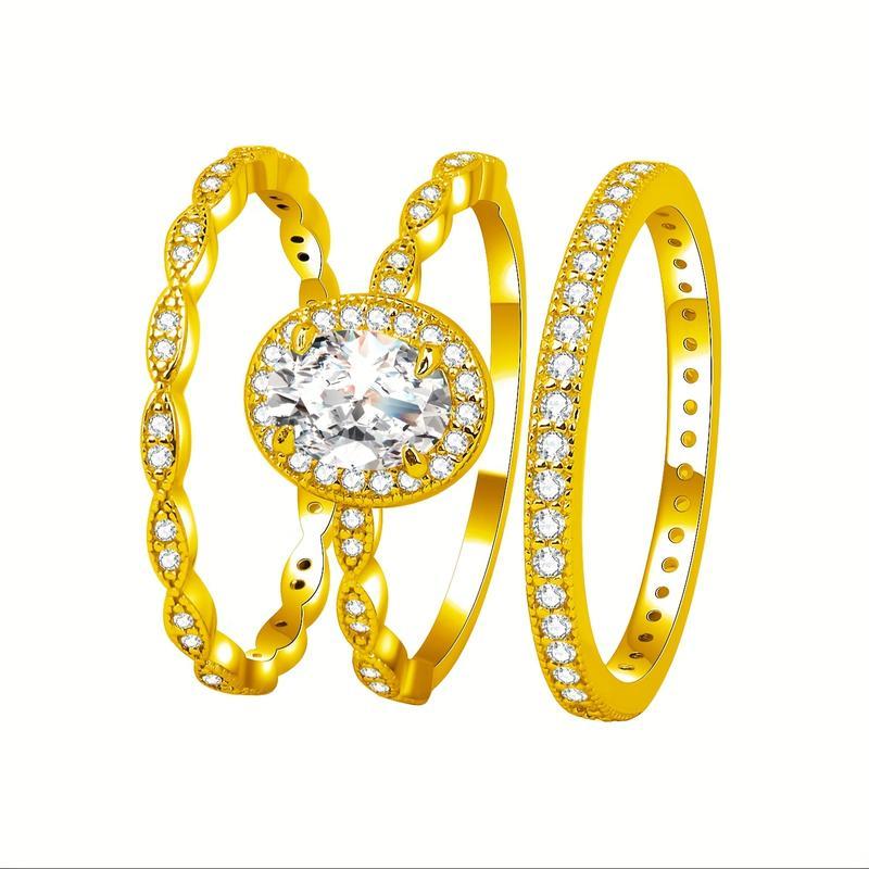 Sterling Silver 1 Carat Oval Moissanite Stackable Ring Set for Women Fashionable Elegant Engagement Ring