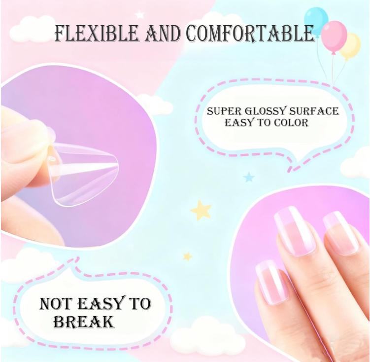 Extra Short Almond Kid Nail Tips,360Pcs Soft Gel Nail Tips Pre-Shaped Press On Nails For Kids,Clear Acrylic Half Matte Full Cover Fake Nail For Kids DIY Extension & Salon Use12 Sizes
