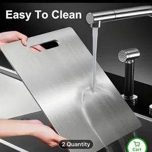 2026 Upgrade Food-Grade Stainless Steel Cutting Board - Easy Clean Chopping Board for Kitchen, Space-Saving Design for Home & Commercial Use