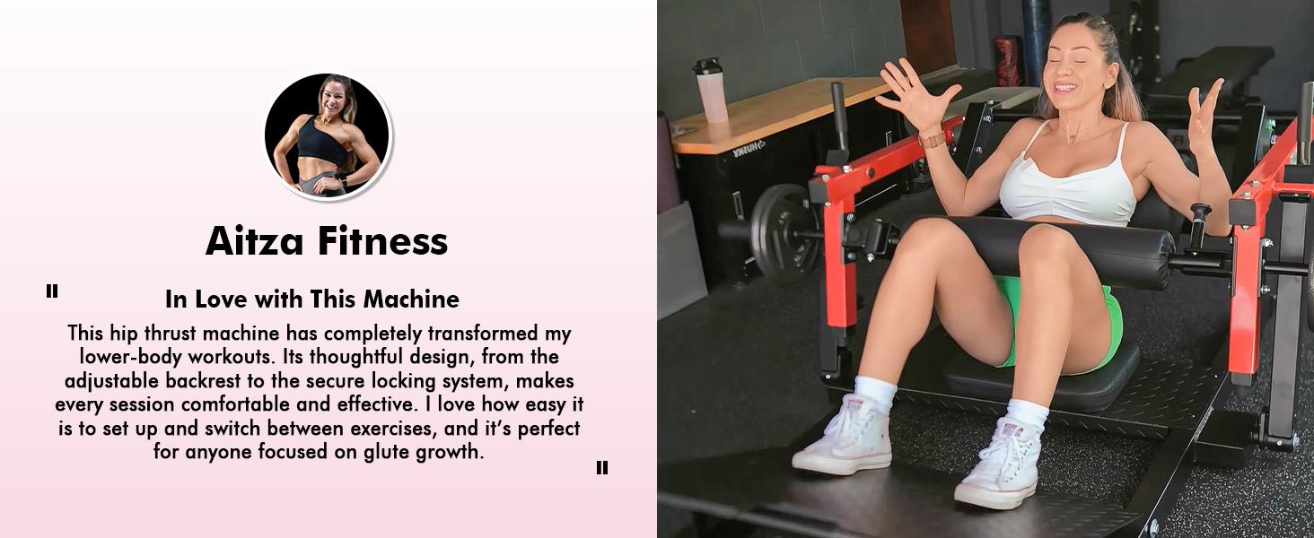 GWMD HRTQ Hip Thrust Machine 800LBS Plate-Loaded Glute Trainer with Adjustable Footboard Home Gym Strength & Glute Training Equipment for Enhanced Comfort & Stability