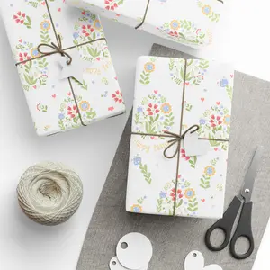 Floral Easter Wreath Wrapping Paper | Spring