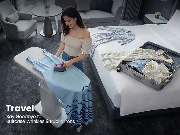 GREENYEE Travel Must-Have & Fits Carry-On |  Foldable  Iron | Powerful 2-in-1 Dry & Steam, 5s Fast Heat & 180° Rotatable